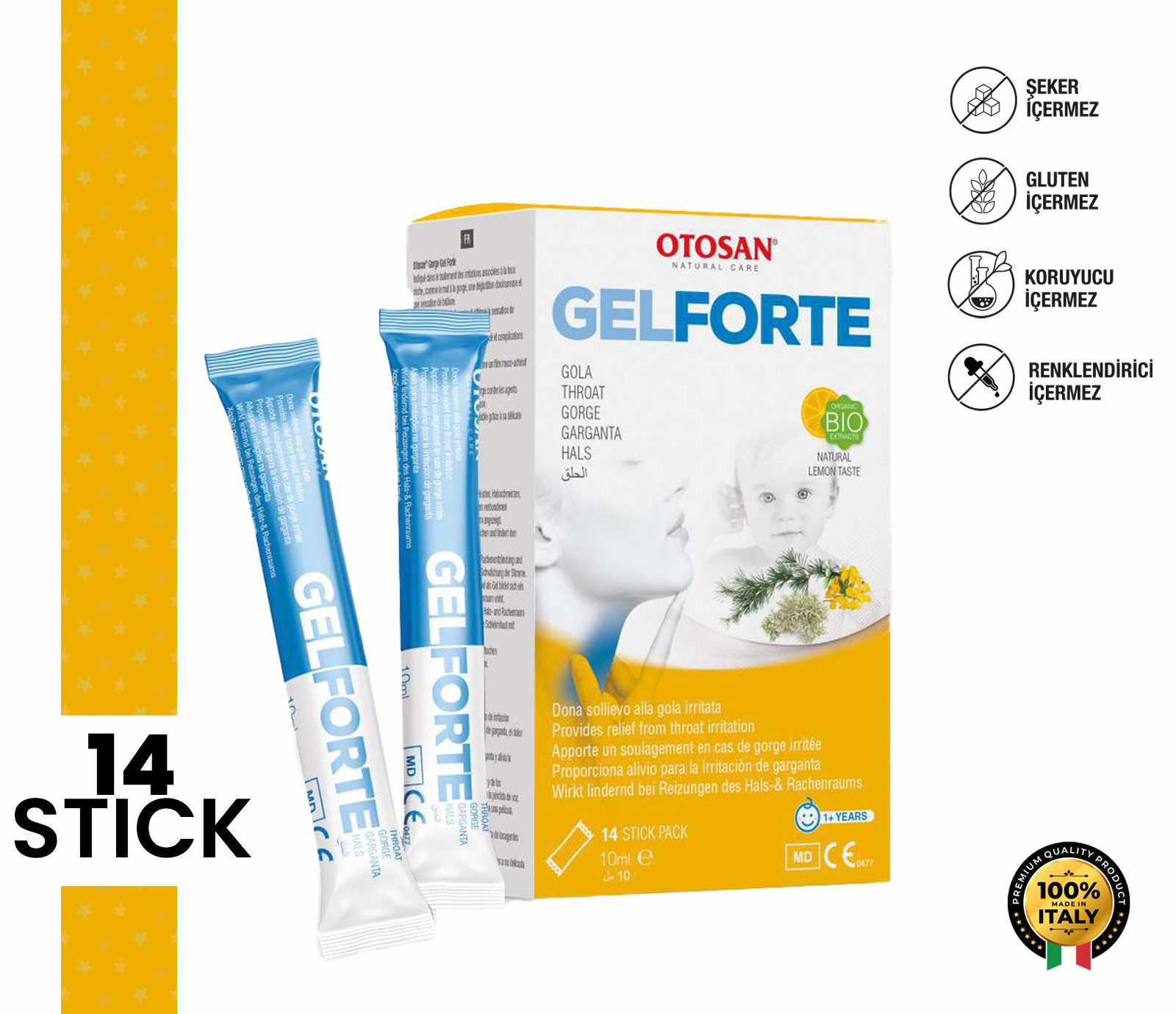 Otosan Gel Forte Boğaz Jeli 14 Stick